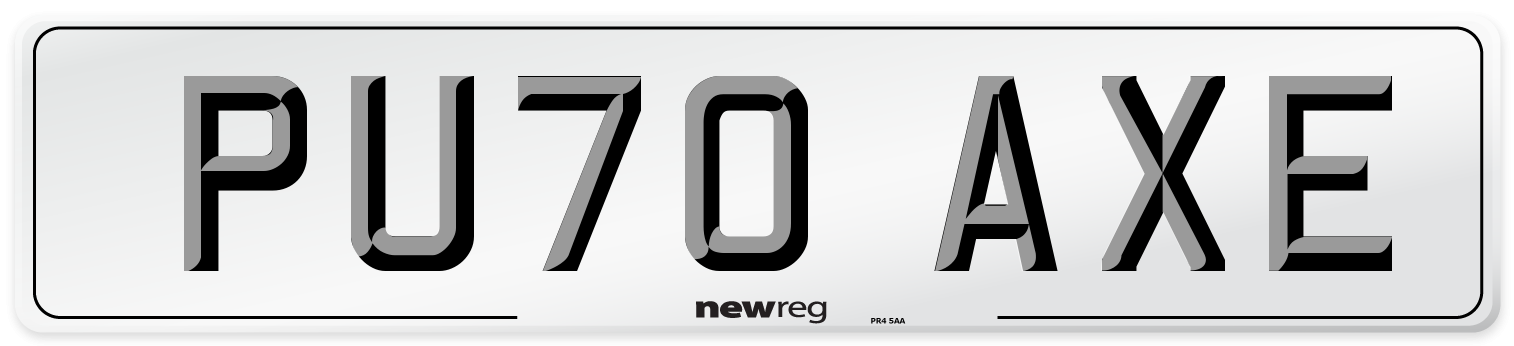 PU70 AXE Number Plate from New Reg